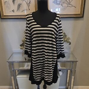 Aster Striped Black and White Dresd